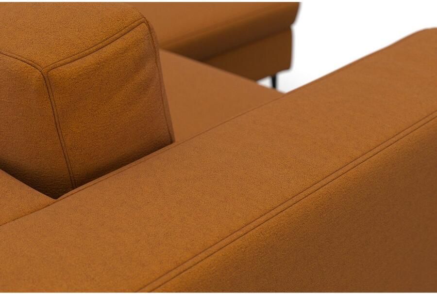 DOMO collection Hoekbank Modica compact en elegant breedte 244 L-vorm moderne uitstraling met extra brede chaise longue ook in corduroy - Foto 3