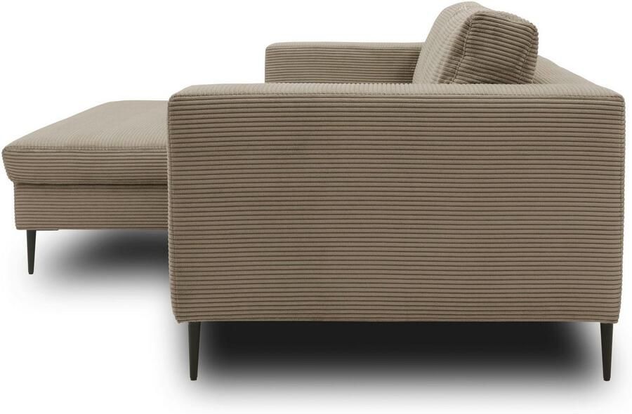 DOMO collection Hoekbank Modica compact en elegant breedte 244 L-vorm moderne uitstraling met extra brede chaise longue ook in corduroy - Foto 2