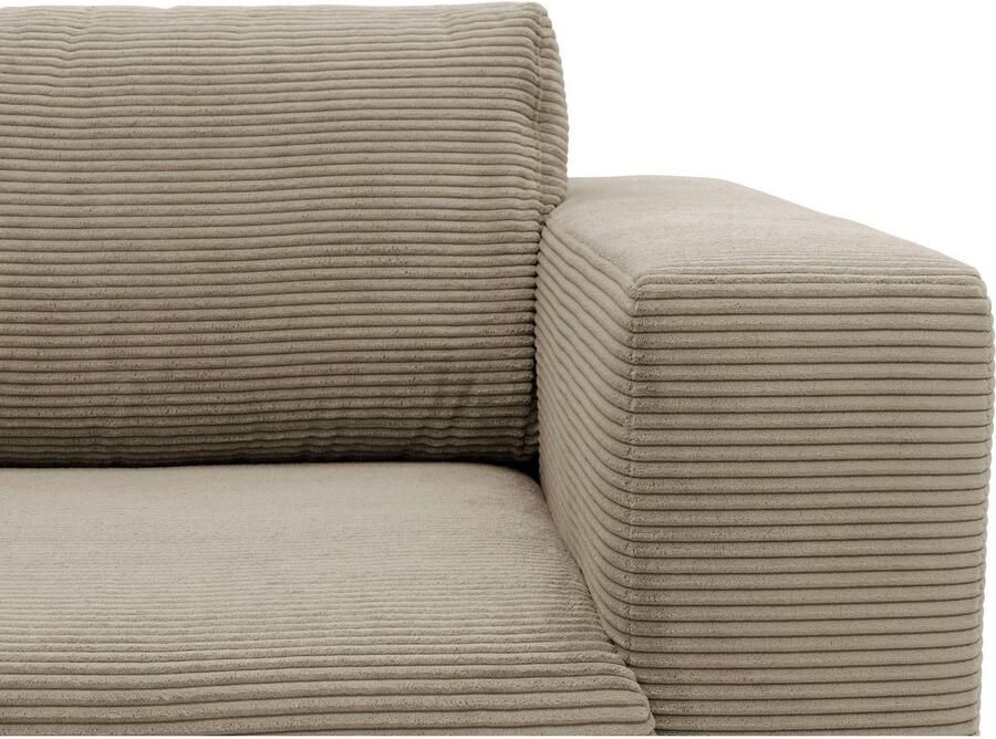 DOMO collection Hoekbank Modica compact en elegant breedte 244 L-vorm moderne uitstraling met extra brede chaise longue ook in corduroy