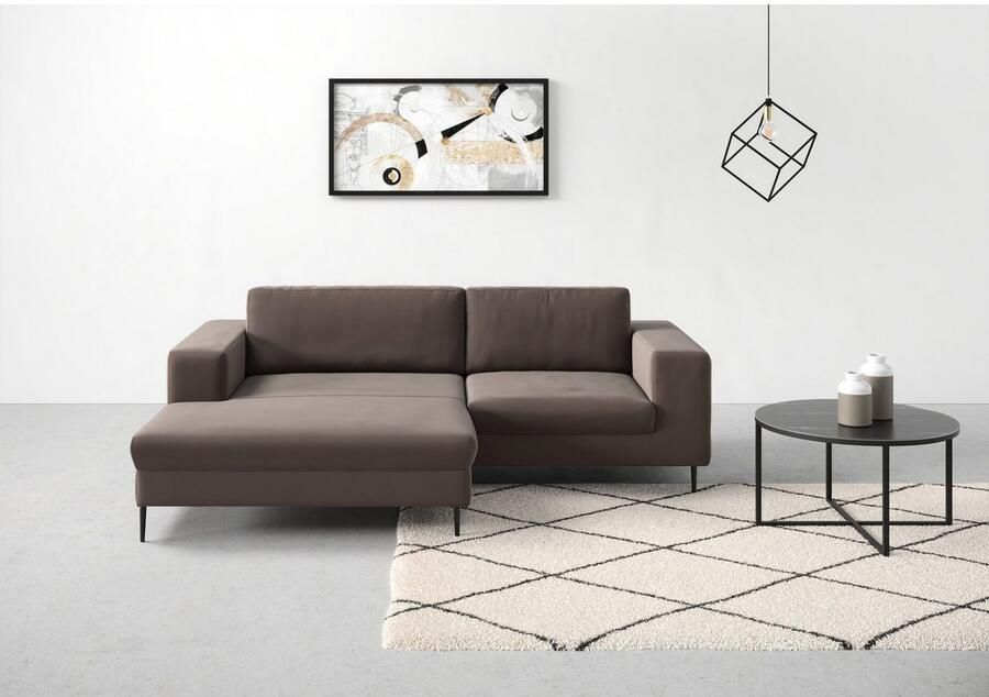 DOMO collection Hoekbank Modica compact en elegant breedte 244 L-vorm moderne uitstraling met extra brede chaise longue ook in corduroy - Foto 3