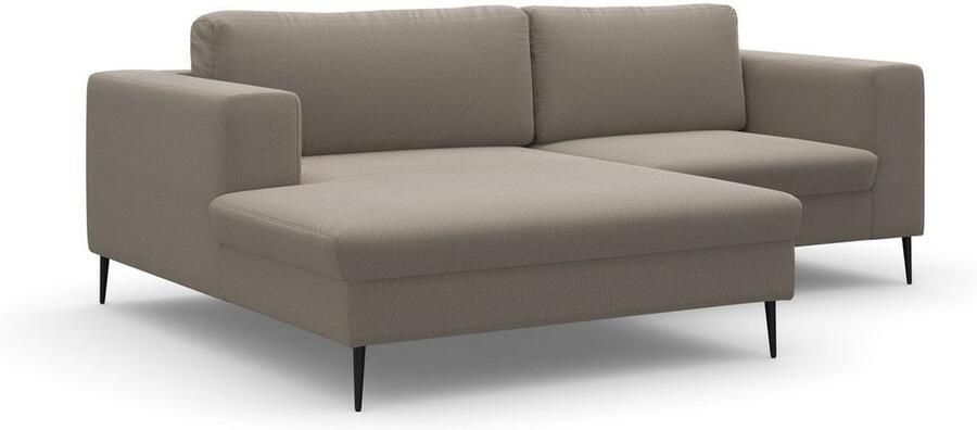 DOMO collection Hoekbank Modica compact en elegant breedte 244 L-vorm moderne uitstraling met extra brede chaise longue ook in corduroy - Foto 4