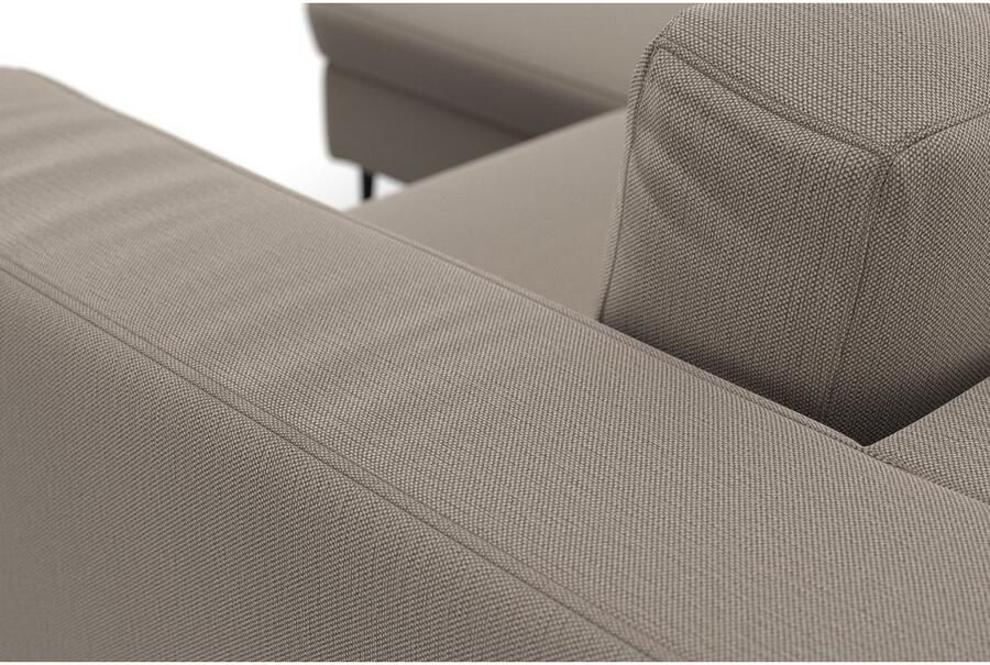 DOMO collection Hoekbank Modica compact en elegant breedte 244 L-vorm moderne uitstraling met extra brede chaise longue ook in corduroy - Foto 3