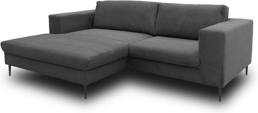 DOMO collection Hoekbank Modica compact en elegant breedte 244 L-vorm moderne uitstraling met extra brede chaise longue ook in corduroy - Foto 4