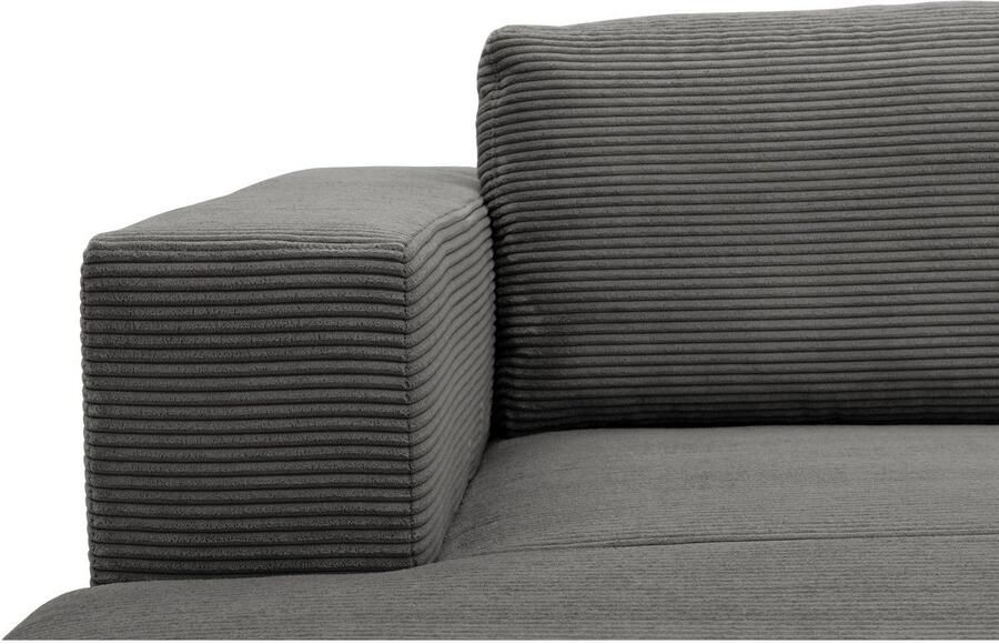 DOMO collection Hoekbank Modica compact en elegant breedte 244 L-vorm moderne uitstraling met extra brede chaise longue ook in corduroy - Foto 2