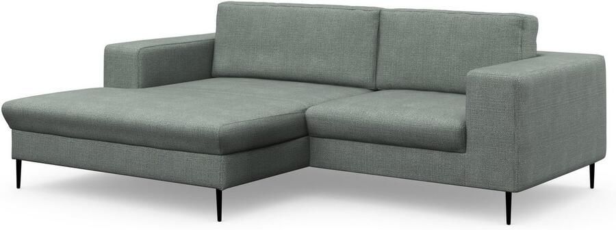 DOMO collection Hoekbank Modica compact en elegant breedte 244 L-vorm moderne uitstraling met extra brede chaise longue ook in corduroy - Foto 8