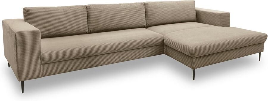 DOMO collection Hoekbank Modica tijdloos en elegant L-vorm moderne uitstraling met extra brede chaise longue ook in corduroy - Foto 2