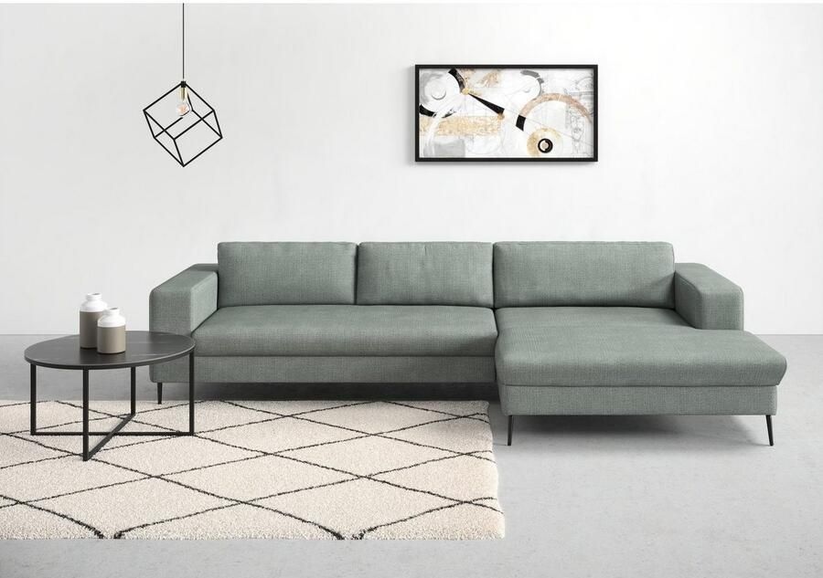 DOMO collection Hoekbank Modica tijdloos en elegant L-vorm moderne uitstraling met extra brede chaise longue ook in corduroy - Foto 3