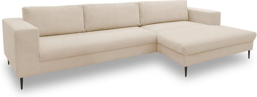 DOMO collection Hoekbank Modica tijdloos en elegant L-vorm moderne uitstraling met extra brede chaise longue ook in corduroy - Foto 2