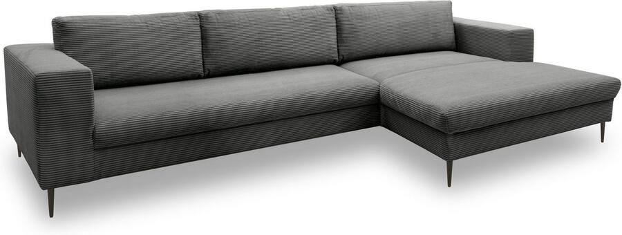 DOMO collection Hoekbank Modica tijdloos en elegant L-vorm moderne uitstraling met extra brede chaise longue ook in corduroy - Foto 2