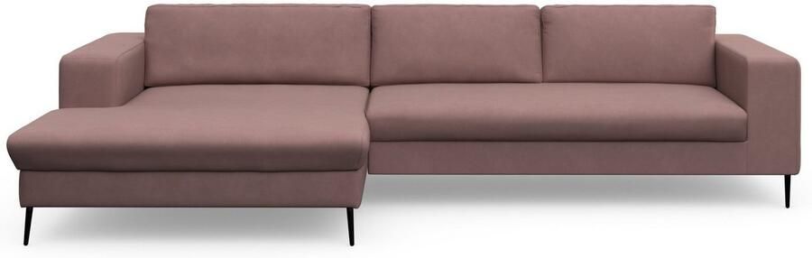 DOMO collection Hoekbank Modica tijdloos en elegant L-vorm moderne uitstraling met extra brede chaise longue ook in corduroy - Foto 5