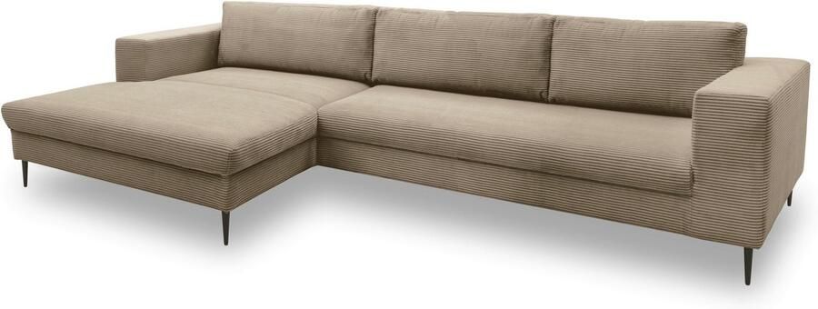 DOMO collection Hoekbank Modica tijdloos en elegant L-vorm moderne uitstraling met extra brede chaise longue ook in corduroy - Foto 3