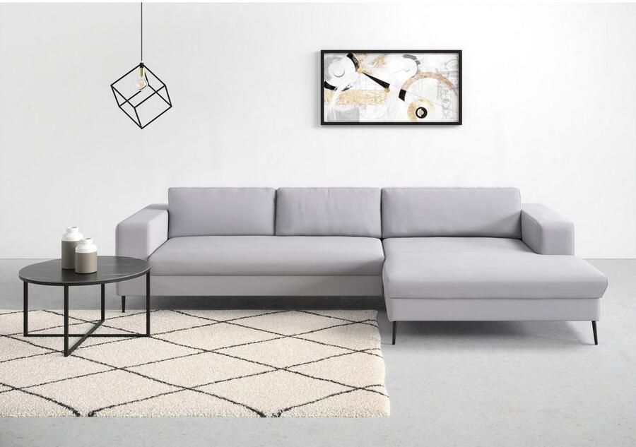 DOMO collection Hoekbank Modica tijdloos en elegant L-vorm moderne uitstraling met extra brede chaise longue ook in corduroy - Foto 2