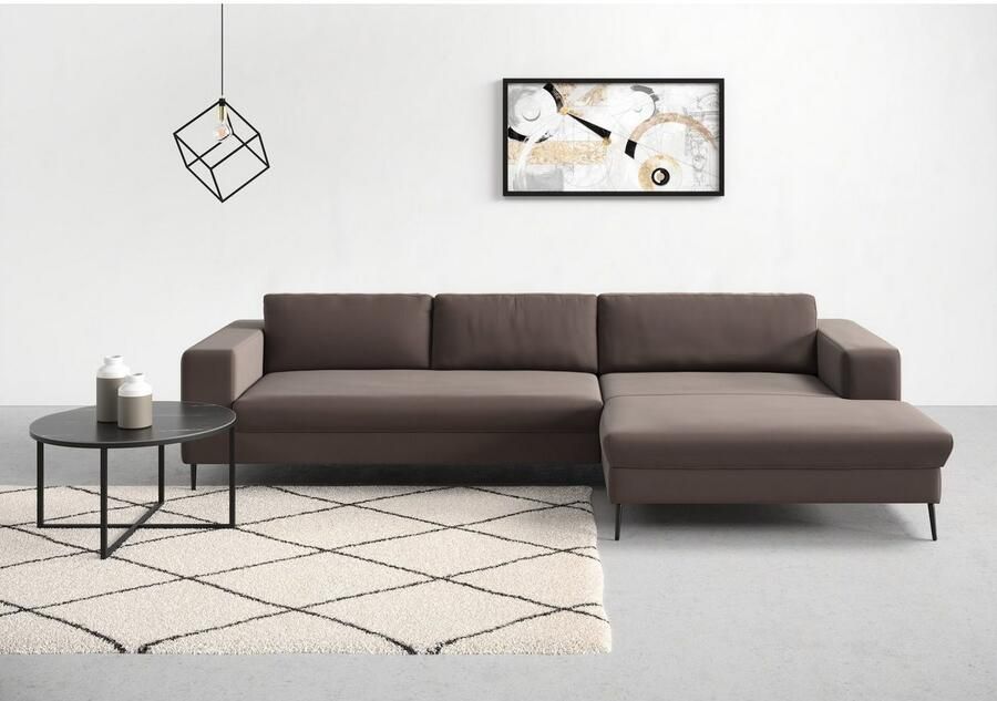 DOMO collection Hoekbank Modica tijdloos en elegant L-vorm moderne uitstraling met extra brede chaise longue ook in corduroy - Foto 3