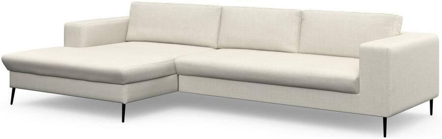 DOMO collection Hoekbank Modica tijdloos en elegant L-vorm moderne uitstraling met extra brede chaise longue ook in corduroy - Foto 4