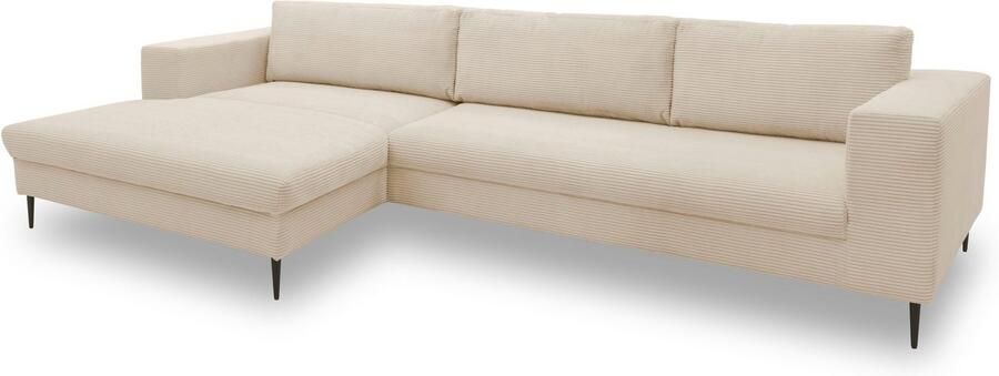 DOMO collection Hoekbank Modica tijdloos en elegant L-vorm moderne uitstraling met extra brede chaise longue ook in corduroy - Foto 3