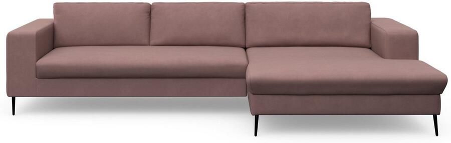 DOMO collection Hoekbank Modica tijdloos en elegant L-vorm moderne uitstraling met extra brede chaise longue ook in corduroy - Foto 4