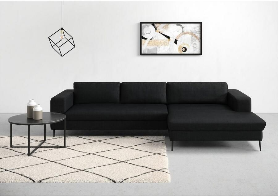 DOMO collection Hoekbank Modica tijdloos en elegant L-vorm moderne uitstraling met extra brede chaise longue ook in corduroy - Foto 3