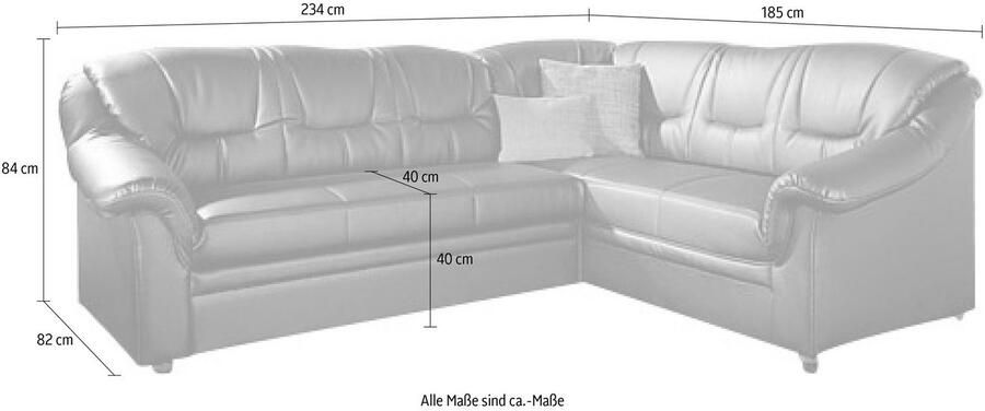 DOMO collection Hoekbank Montana tijdloze rugsteppingen comfortabele armleuningen L-vorm - Foto 1