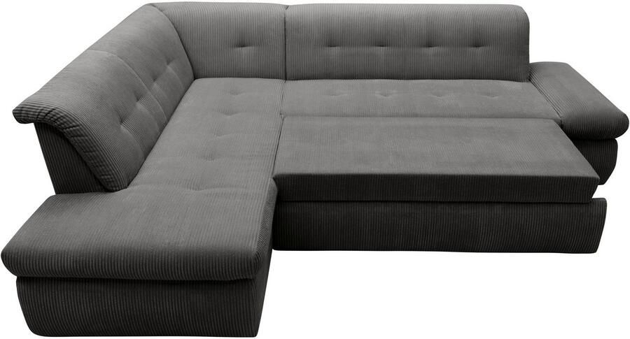 DOMO collection Hoekbank Moric L-vorm keuze met bedfunctie en armleuningverstelling ook in cord - Foto 2