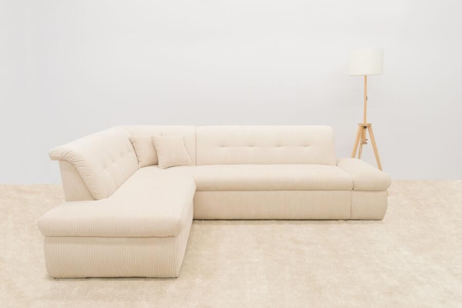 DOMO collection Hoekbank Moric L-vorm keuze met bedfunctie en armleuningverstelling ook in cord - Foto 7