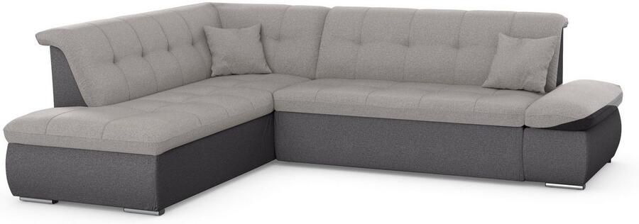 DOMO collection Hoekbank Moric L-vorm keuze met bedfunctie en armleuningverstelling ook in cord - Foto 8