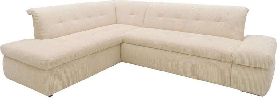 DOMO collection Hoekbank Moric L-vorm keuze met bedfunctie en armleuningverstelling ook in cord - Foto 5