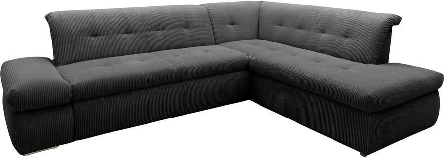 DOMO collection Hoekbank Moric L-vorm keuze met bedfunctie en armleuningverstelling ook in cord - Foto 5