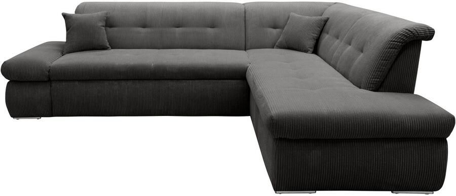 DOMO collection Hoekbank Moric L-vorm keuze met bedfunctie en armleuningverstelling ook in cord - Foto 3