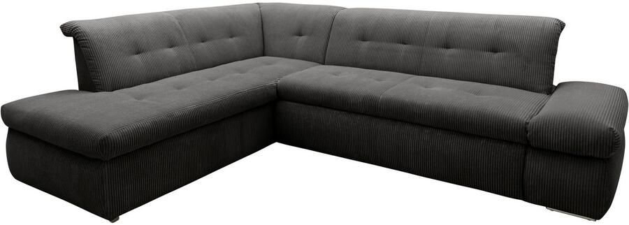 DOMO collection Hoekbank Moric L-vorm keuze met bedfunctie en armleuningverstelling ook in cord - Foto 4