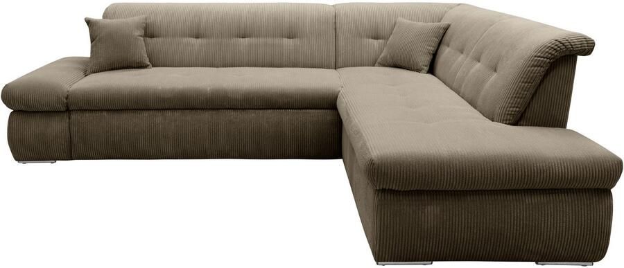 DOMO collection Hoekbank Moric L-vorm keuze met bedfunctie en armleuningverstelling ook in cord - Foto 3