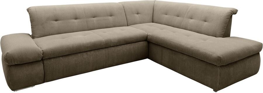 DOMO collection Hoekbank Moric L-vorm keuze met bedfunctie en armleuningverstelling ook in cord - Foto 5