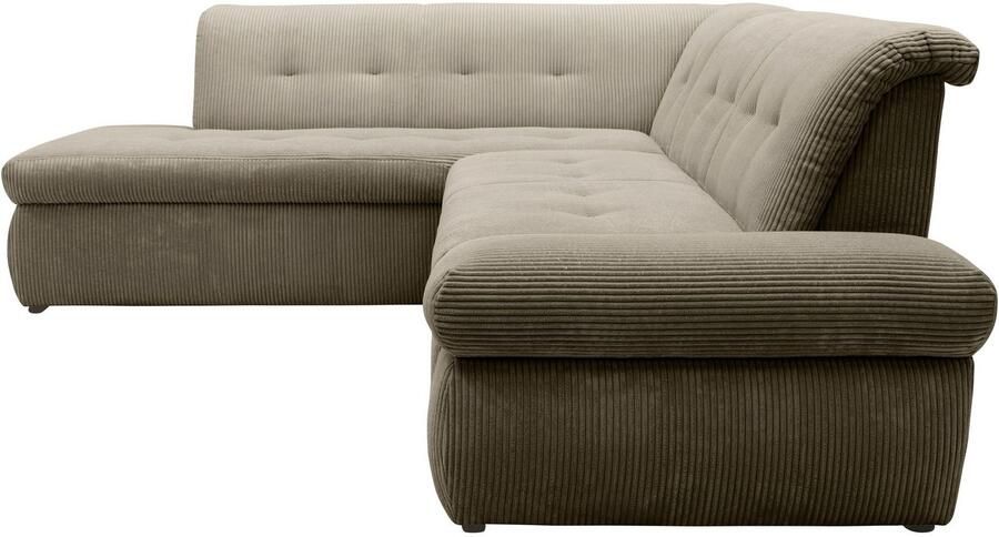 DOMO collection Hoekbank Moric L-vorm keuze met bedfunctie en armleuningverstelling ook in cord