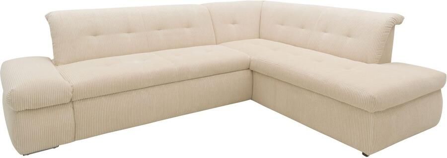 DOMO collection Hoekbank Moric L-vorm keuze met bedfunctie en armleuningverstelling ook in cord - Foto 5