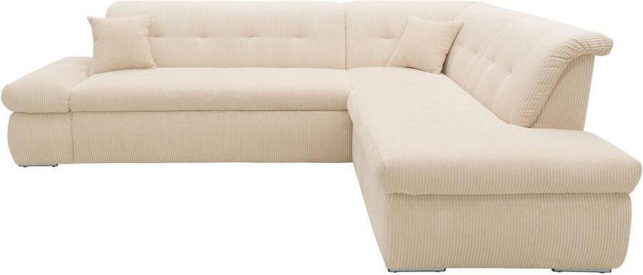 DOMO collection Hoekbank Moric L-vorm keuze met bedfunctie en armleuningverstelling ook in cord - Foto 3