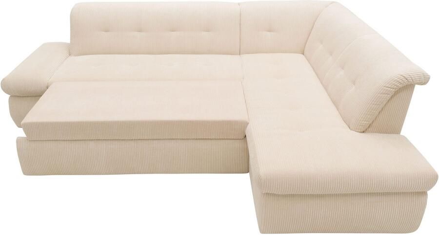 DOMO collection Hoekbank Moric L-vorm keuze met bedfunctie en armleuningverstelling ook in cord - Foto 2