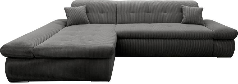 DOMO collection Hoekbank Moric L-vorm XXL-bank Breedte 300cm keuze met bedfunctie en armleuningverstelling donkergroen - Foto 8