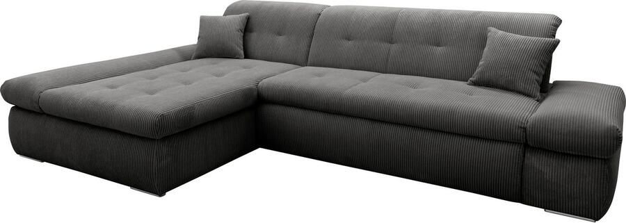 DOMO collection Hoekbank Moric L-vorm XXL-bank Breedte 300cm keuze met bedfunctie en armleuningverstelling donkergroen - Foto 7