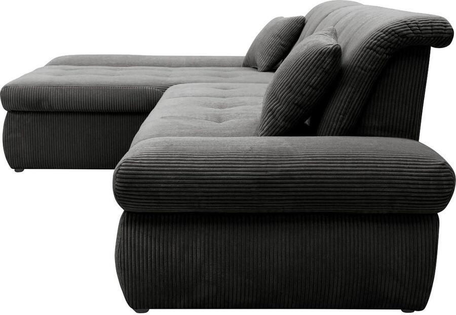 DOMO collection Hoekbank Moric L-vorm XXL-bank Breedte 300cm keuze met bedfunctie en armleuningverstelling donkergroen - Foto 4