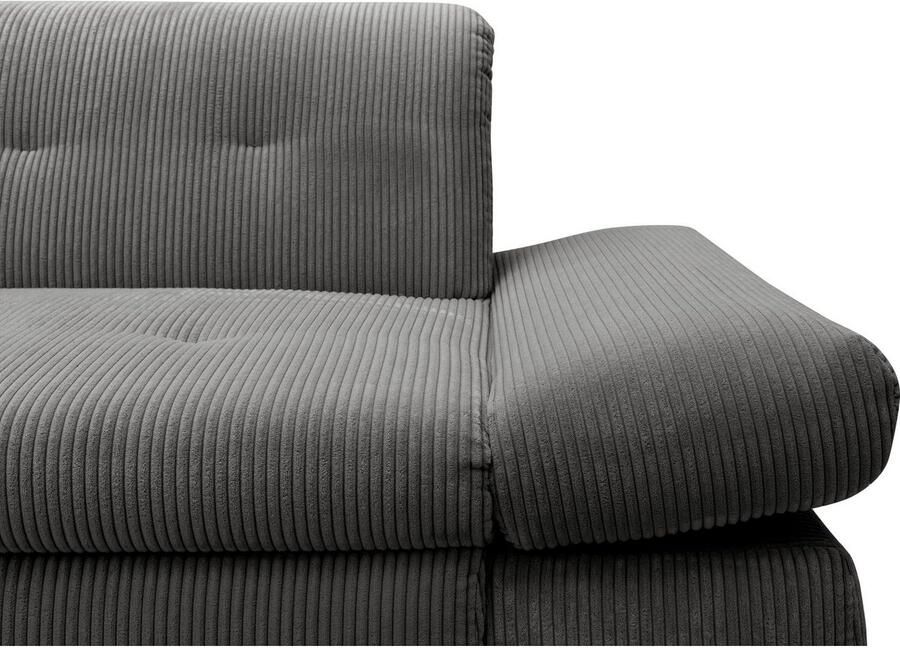 DOMO collection Hoekbank Moric L-vorm XXL-bank Breedte 300cm keuze met bedfunctie en armleuningverstelling donkergroen - Foto 3