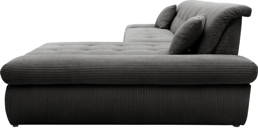 DOMO collection Hoekbank Moric L-vorm XXL-bank Breedte 300cm keuze met bedfunctie en armleuningverstelling donkergroen - Foto 7