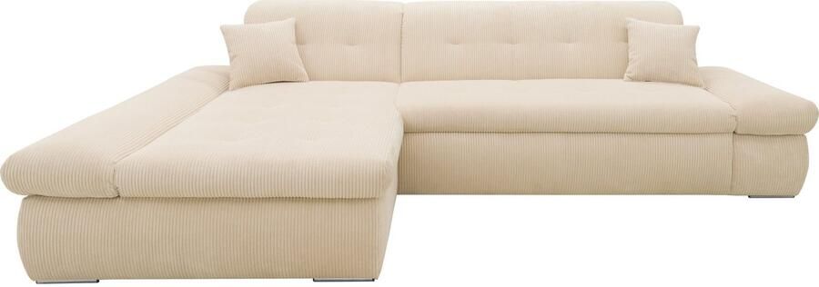 DOMO collection Hoekbank Moric L-vorm XXL-bank Breedte 300cm keuze met bedfunctie en armleuningverstelling donkergroen - Foto 12