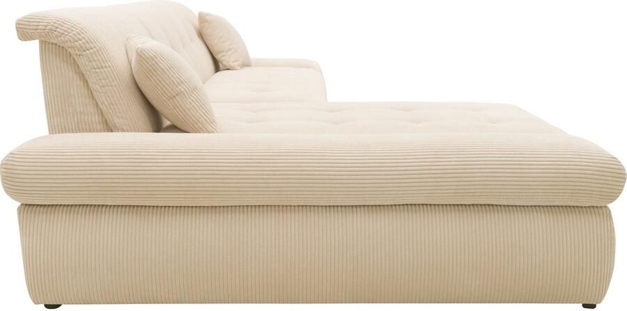 DOMO collection Hoekbank Moric L-vorm XXL-bank Breedte 300cm keuze met bedfunctie en armleuningverstelling donkergroen - Foto 8