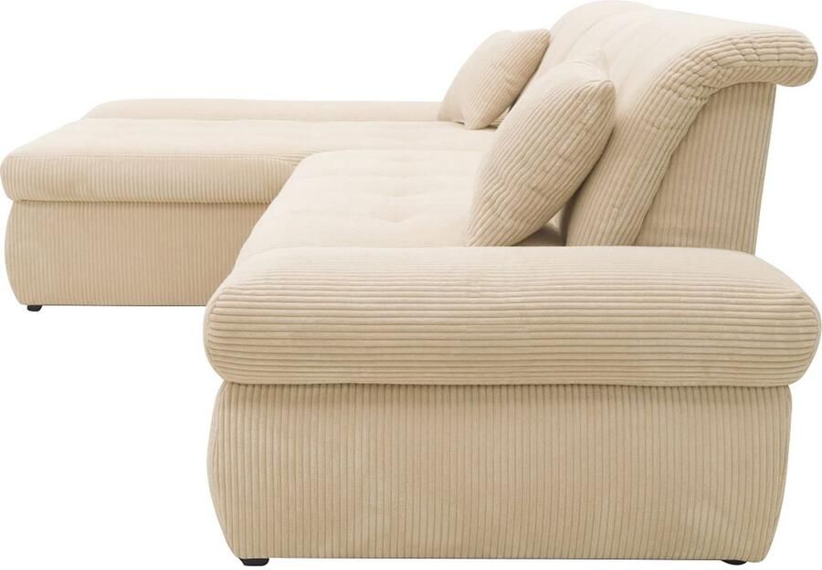 DOMO collection Hoekbank Moric L-vorm XXL-bank Breedte 300cm keuze met bedfunctie en armleuningverstelling donkergroen - Foto 5