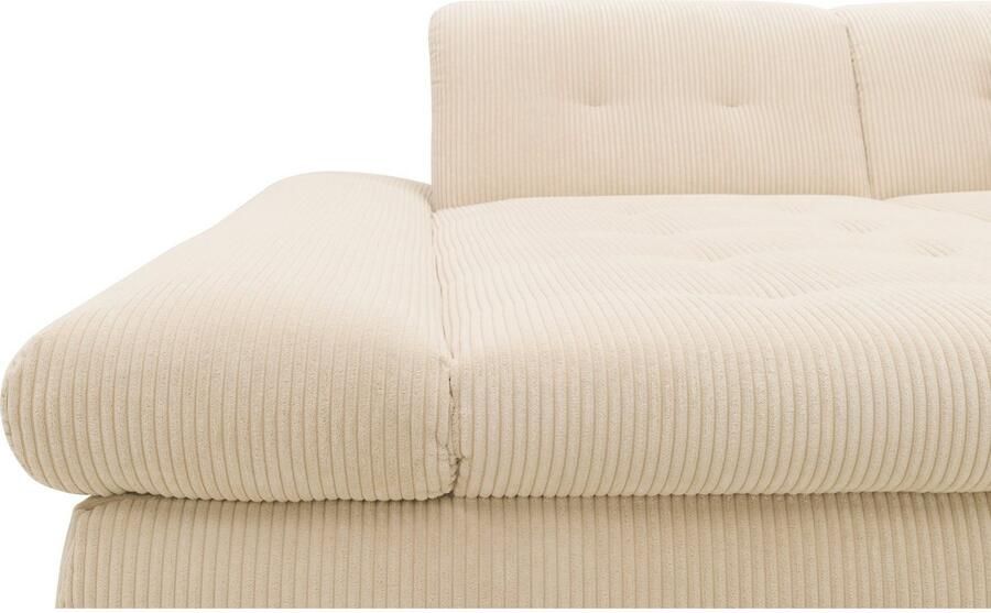 DOMO collection Hoekbank Moric L-vorm XXL-bank Breedte 300cm keuze met bedfunctie en armleuningverstelling donkergroen - Foto 7