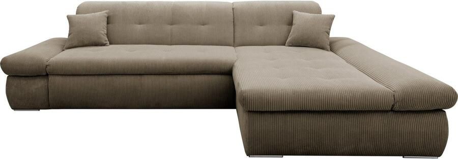 DOMO collection Hoekbank Moric L-vorm XXL-bank Breedte 300cm keuze met bedfunctie en armleuningverstelling donkergroen - Foto 9