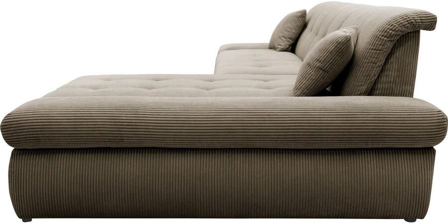 DOMO collection Hoekbank Moric L-vorm XXL-bank Breedte 300cm keuze met bedfunctie en armleuningverstelling donkergroen - Foto 6