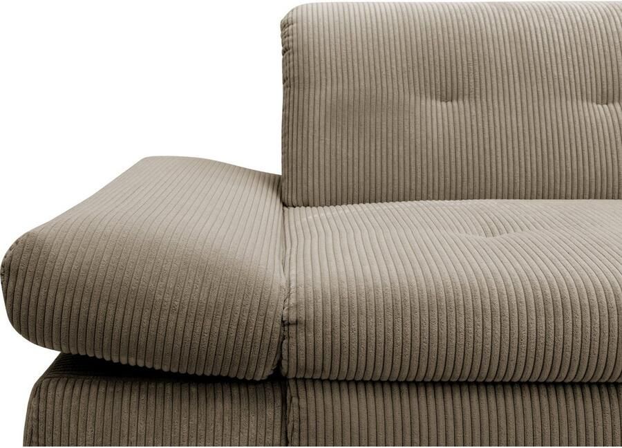 DOMO collection Hoekbank Moric L-vorm XXL-bank Breedte 300cm keuze met bedfunctie en armleuningverstelling donkergroen - Foto 3