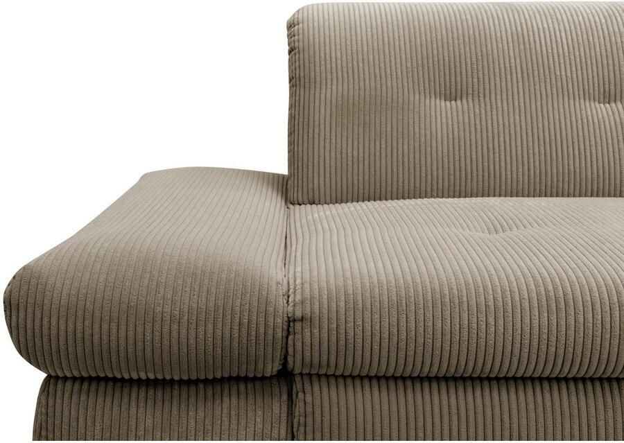 DOMO collection Hoekbank Moric L-vorm XXL-bank Breedte 300cm keuze met bedfunctie en armleuningverstelling donkergroen - Foto 4