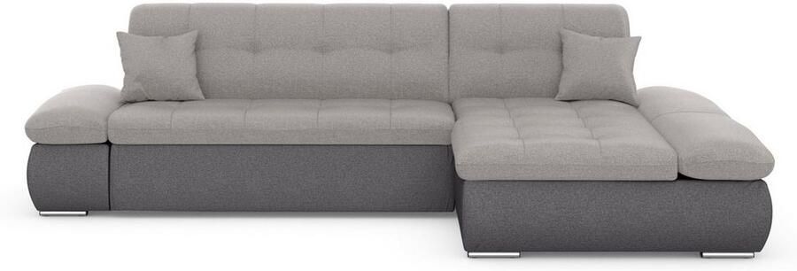 DOMO collection Hoekbank Moric L-vorm XXL-bank Breedte 300cm keuze met bedfunctie en armleuningverstelling donkergroen - Foto 7