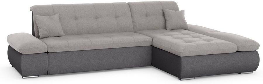 DOMO collection Hoekbank Moric L-vorm XXL-bank Breedte 300cm keuze met bedfunctie en armleuningverstelling donkergroen - Foto 8